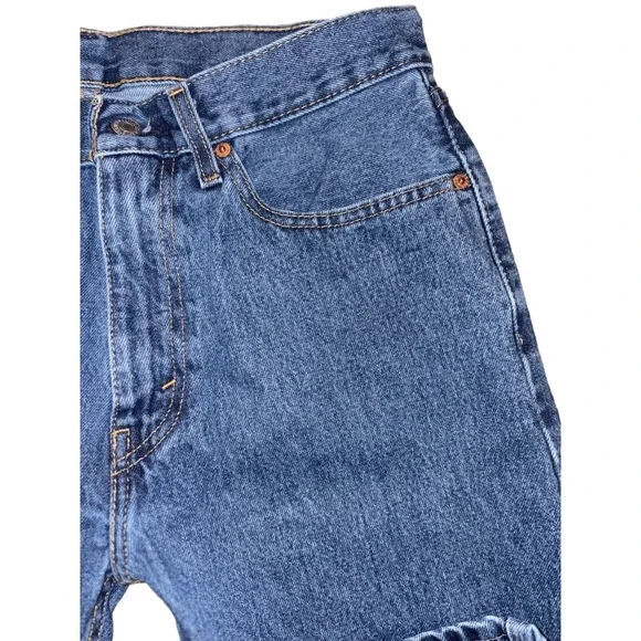 Levi's 505 Mens Denim Blue Jeans 32x30 Regular Fit Medium Wash 100% Cotton - Picture 4 of 11